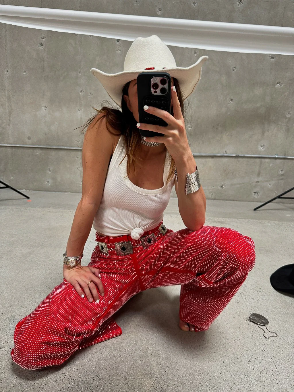 Ace Red Rhinestone Pants