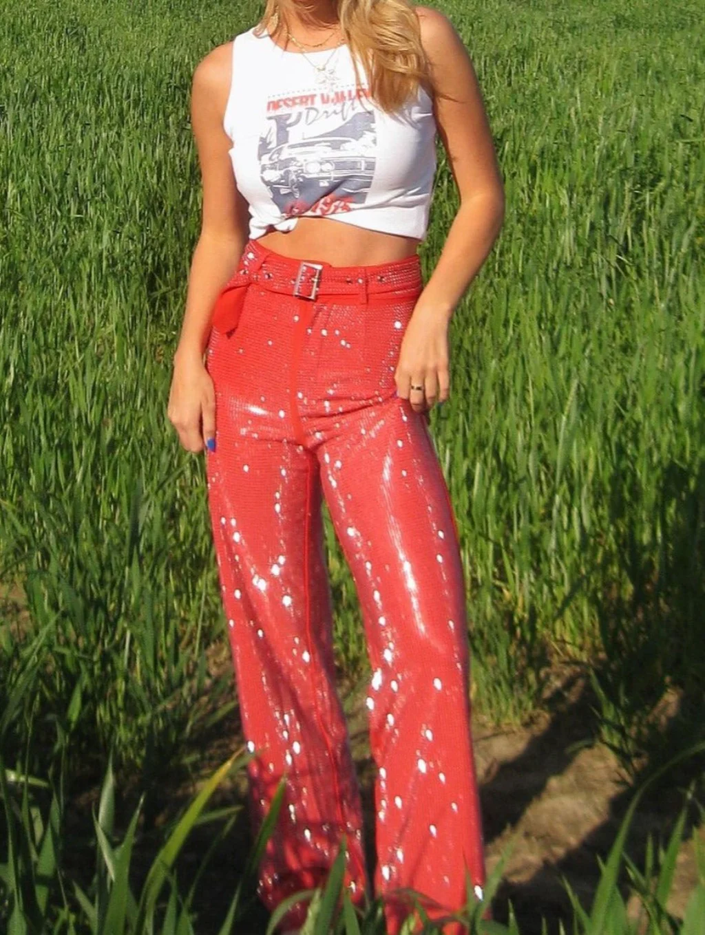 Ace Red Rhinestone Pants - Image 3