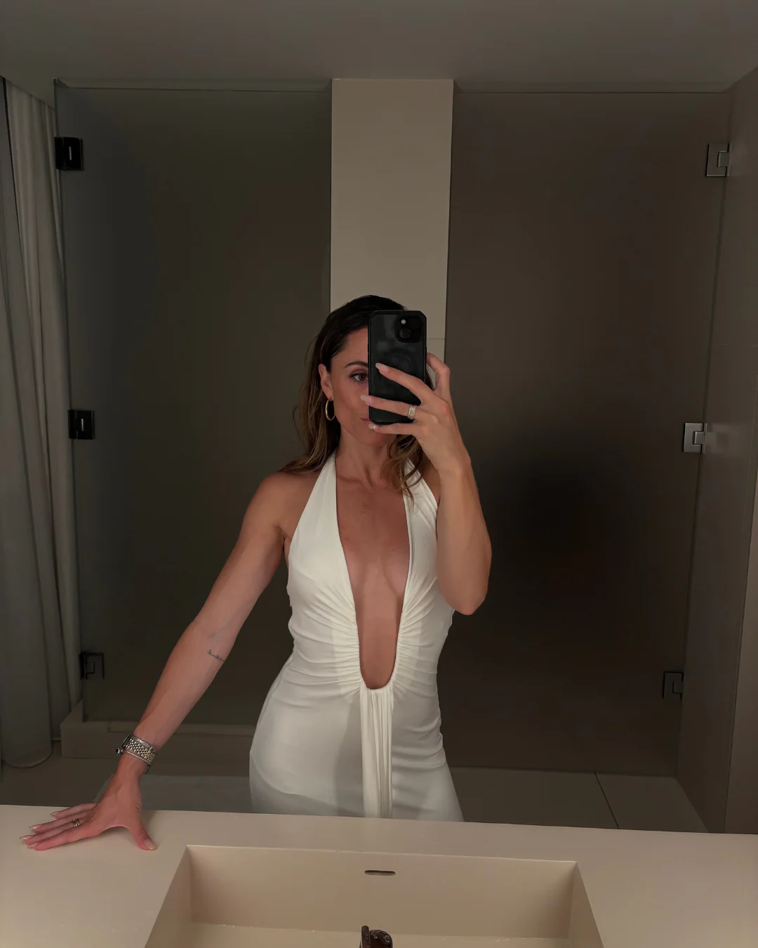 Alondra Plunge White Maxi Dress - Image 10