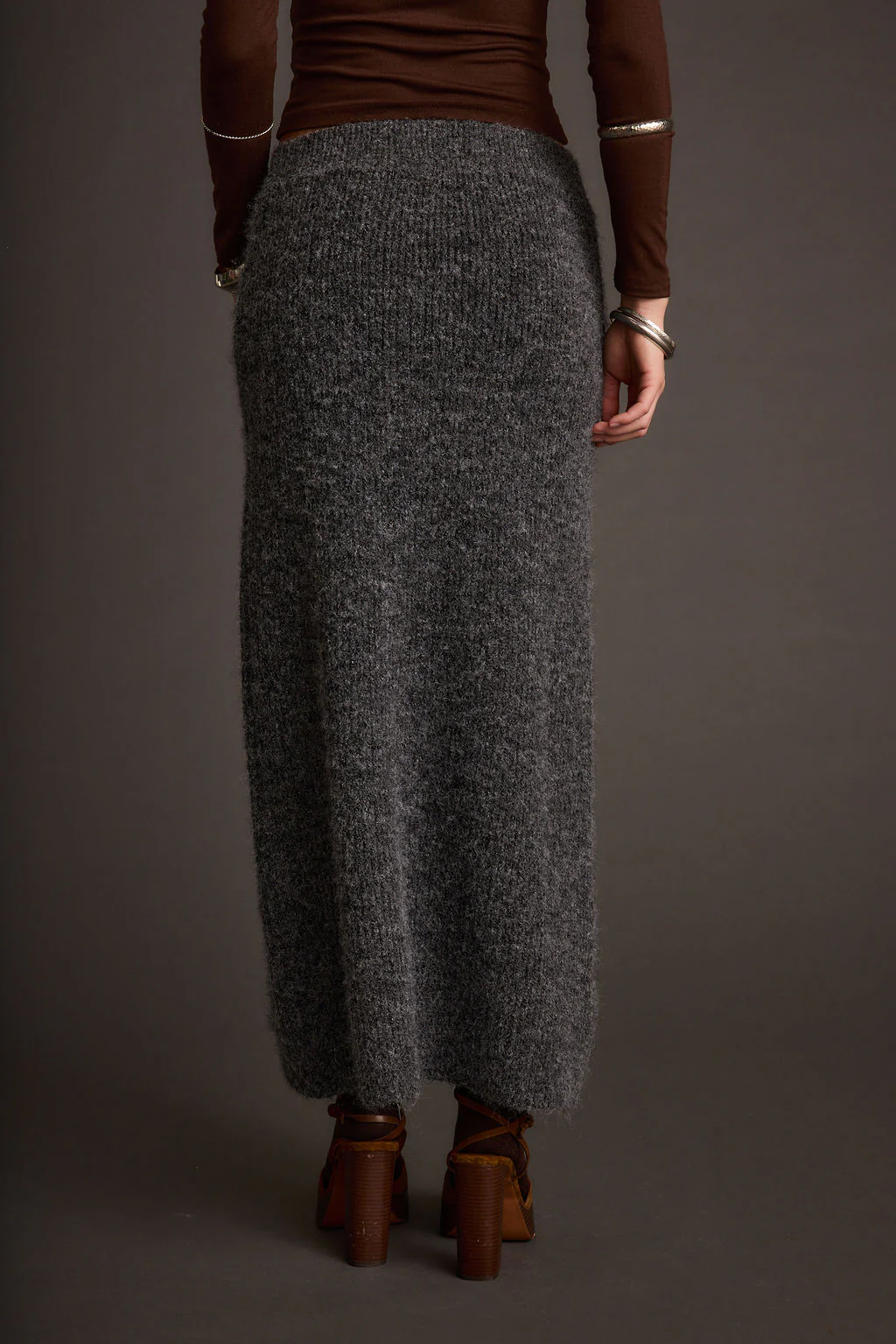 Alpine Charcoal Sweater Maxi Skirt - Image 6