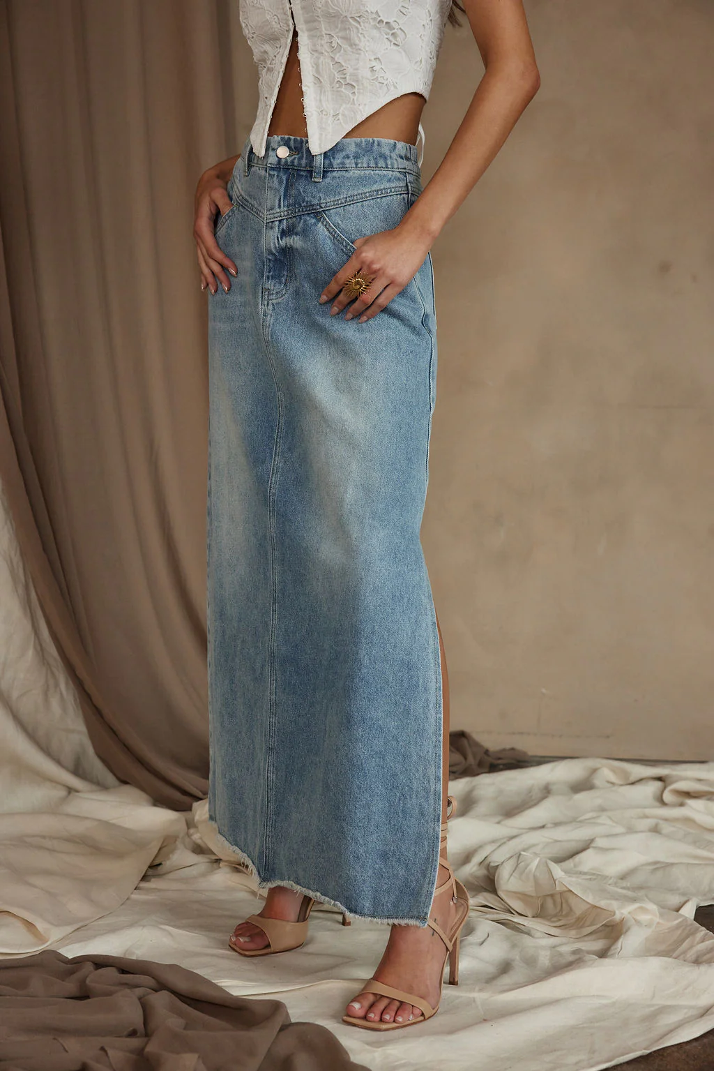 Austin Denim Maxi Skirt - Image 3
