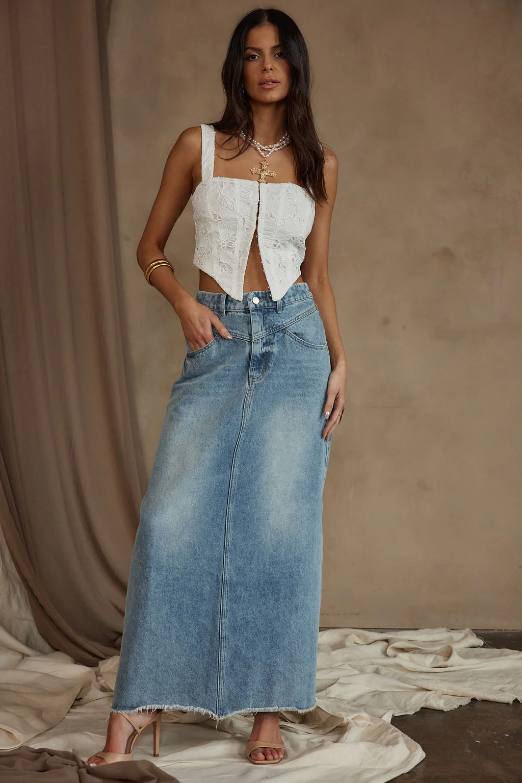 Austin Denim Maxi Skirt - Image 5