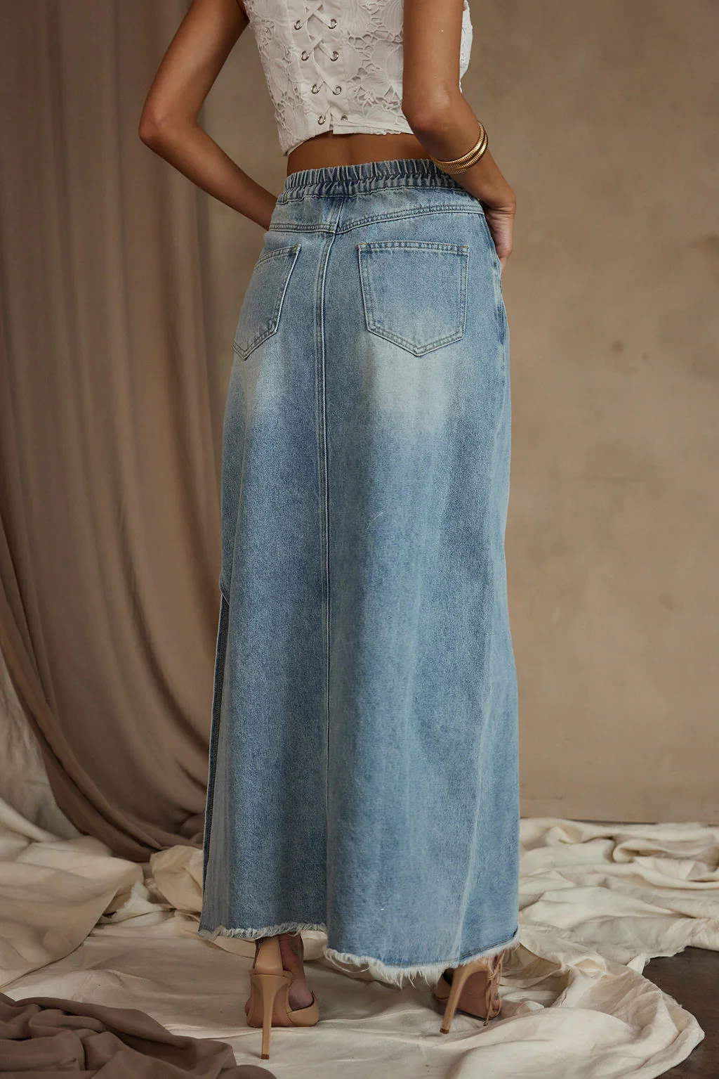 Austin Denim Maxi Skirt - Image 6