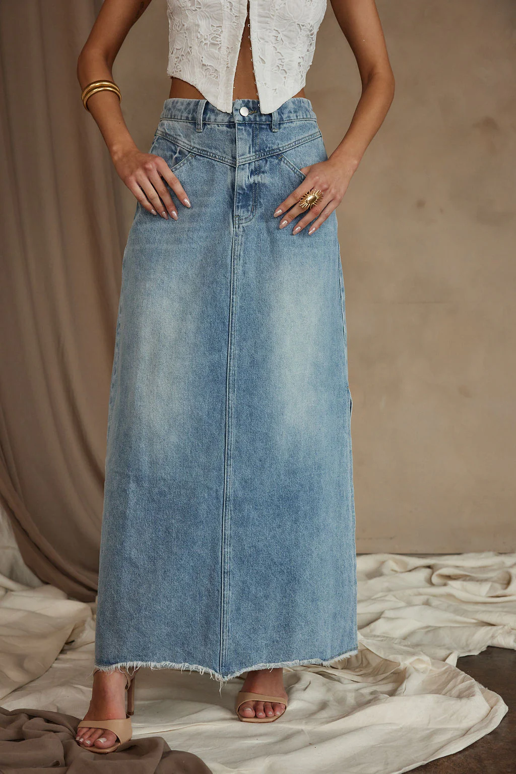 Austin Denim Maxi Skirt - Image 7