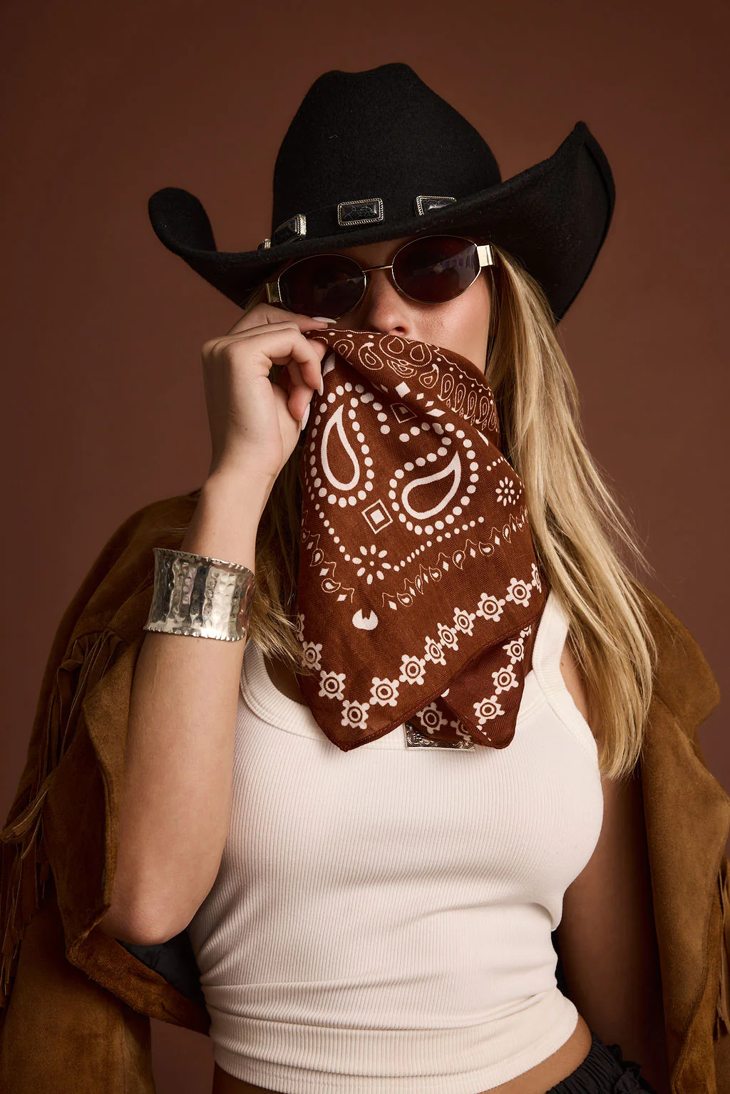 Bandit Terracotta Paisley Scarf - Image 4