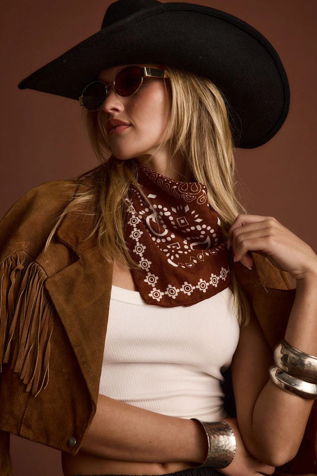 Bandit Terracotta Paisley Scarf - Image 6