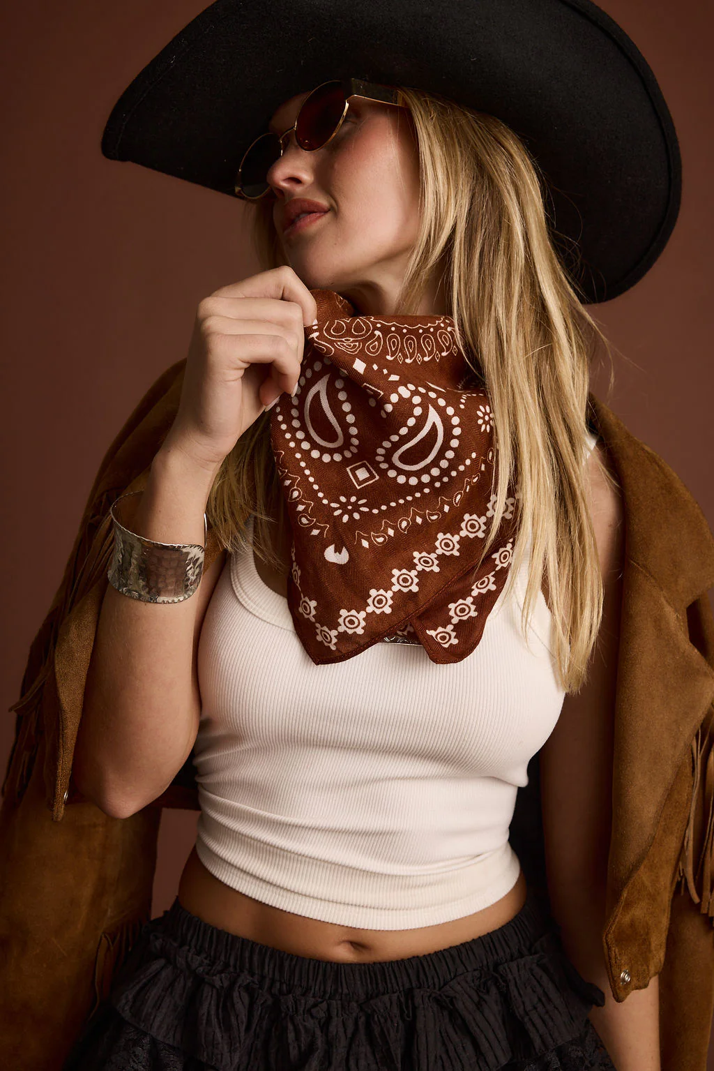 Bandit Terracotta Paisley Scarf - Image 7