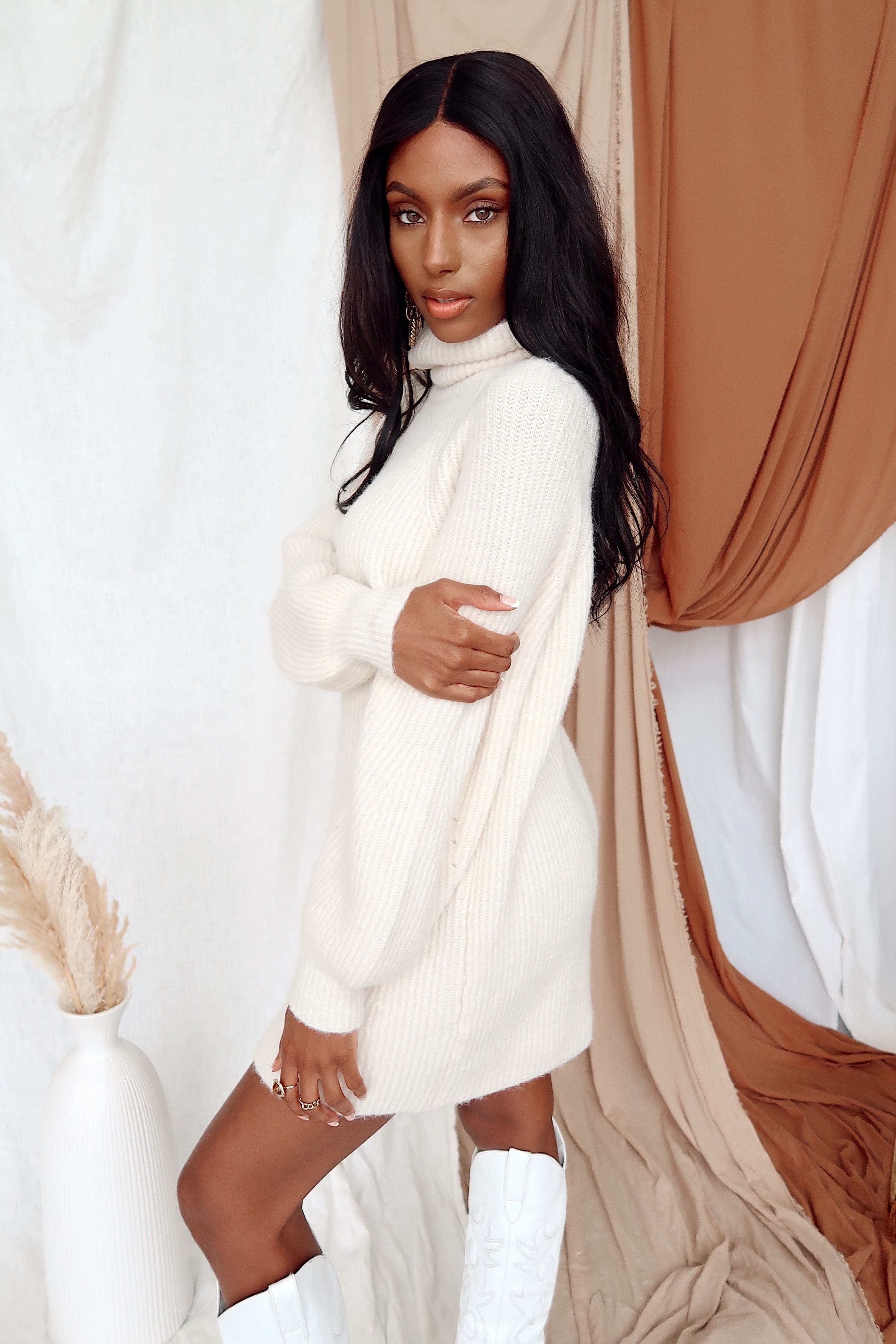 Beau White Sweater Dress - Image 5