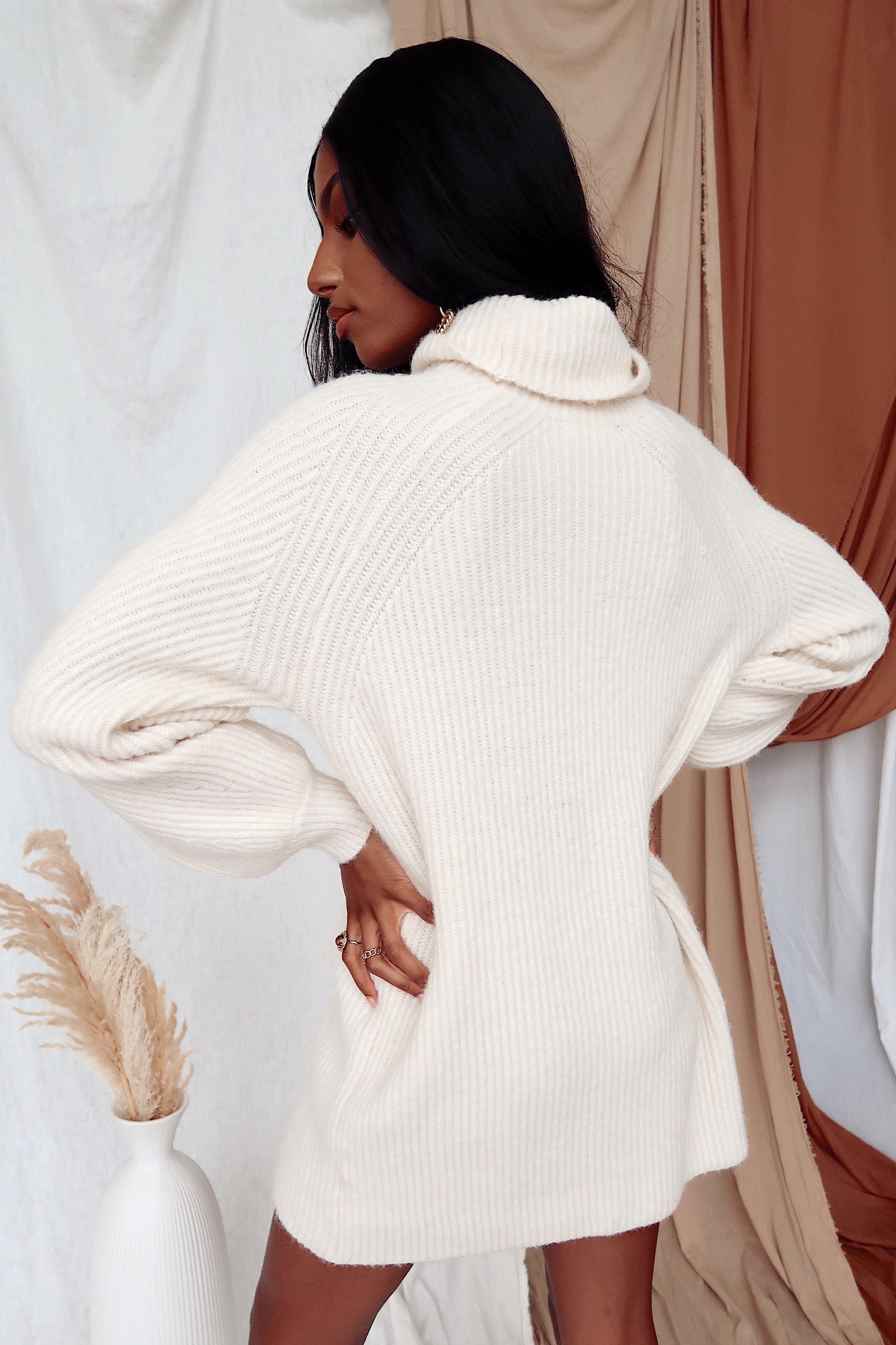Beau White Sweater Dress - Image 6