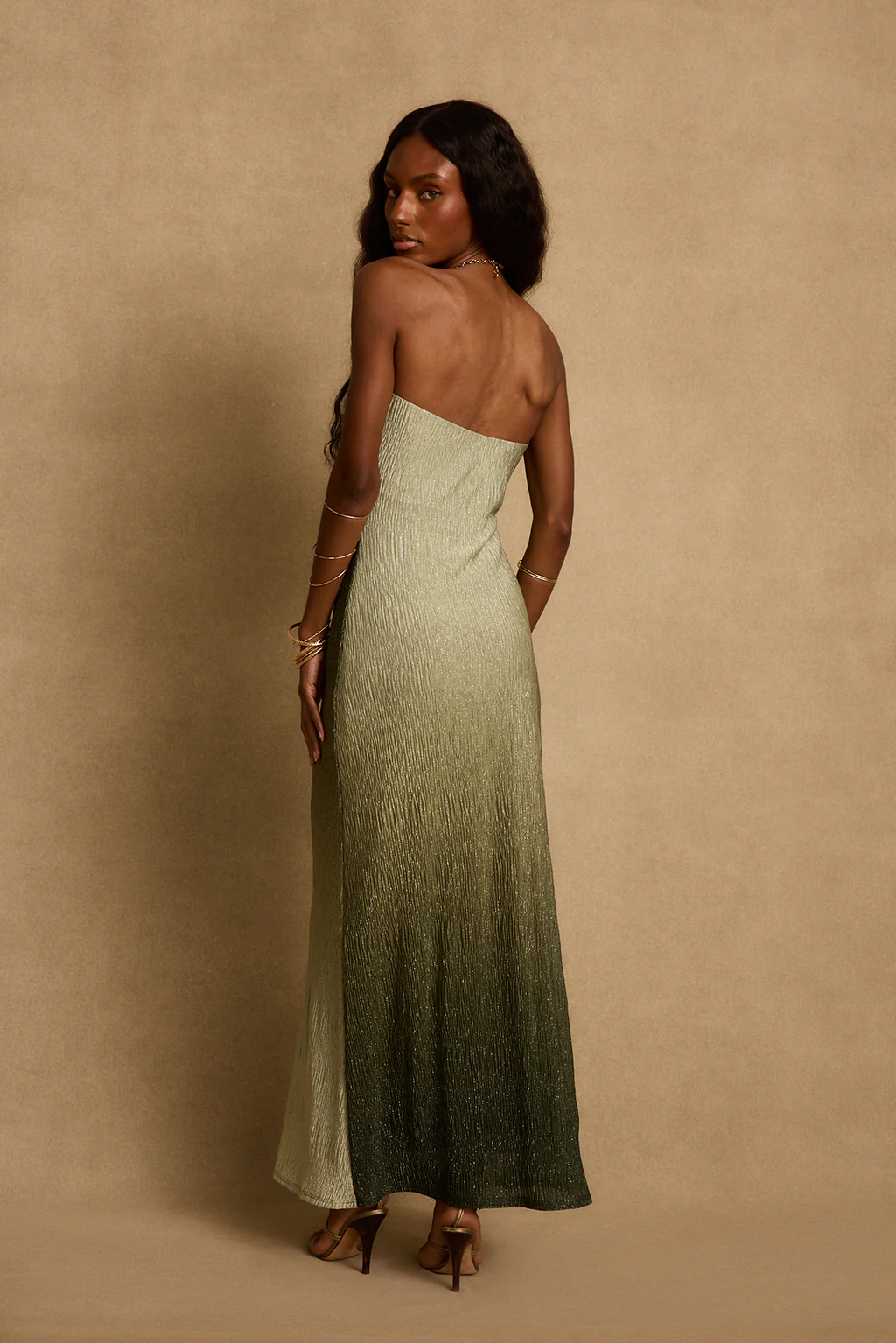 Brianna Sage Ombre Strapless Maxi Dress - Image 4