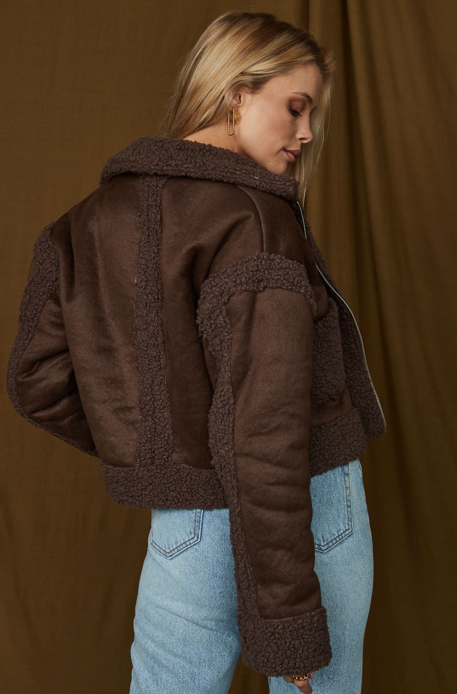 Blame It Brown Sherpa Jacket - Image 3