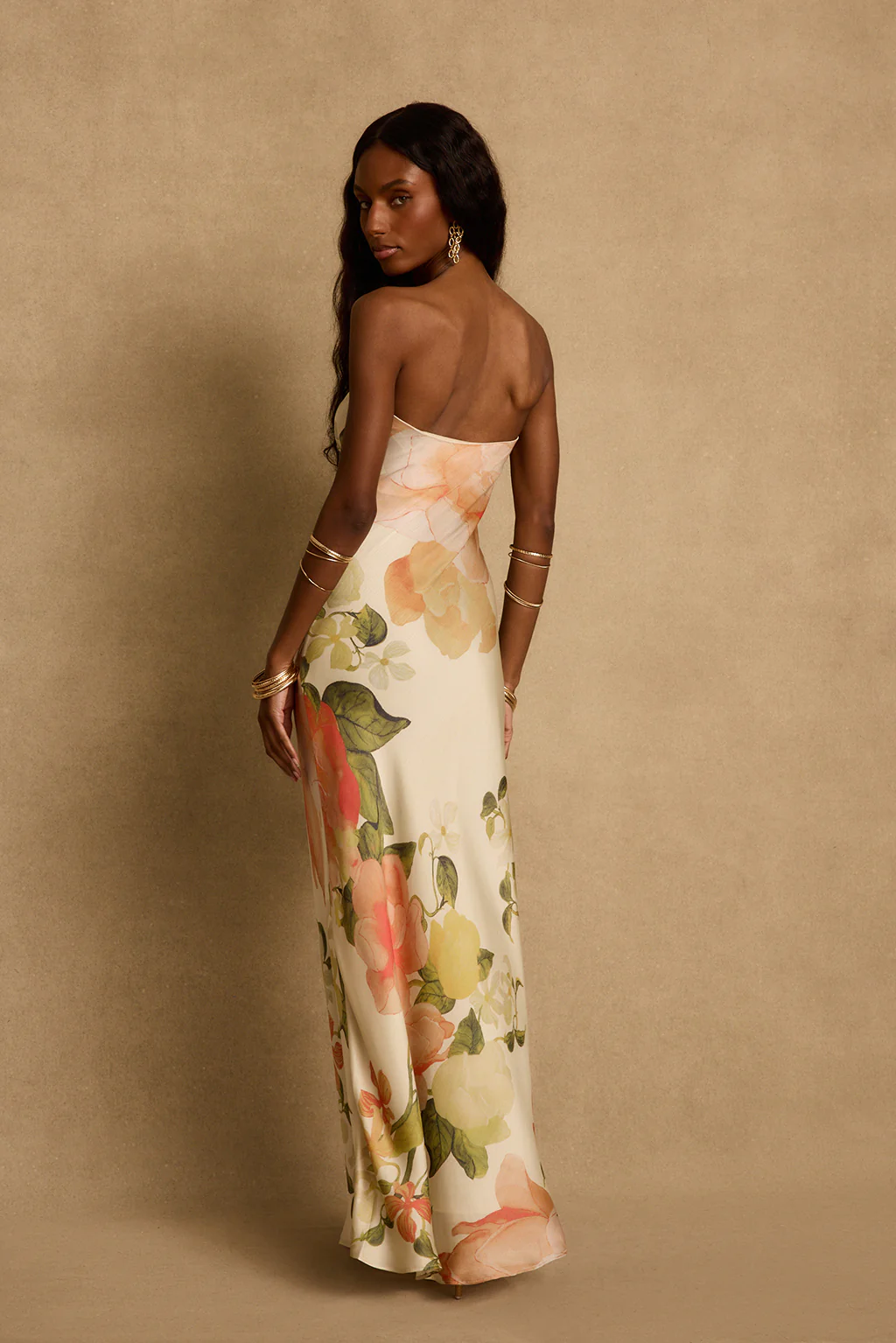 Camille Floral Strapless Maxi Dress - Image 3