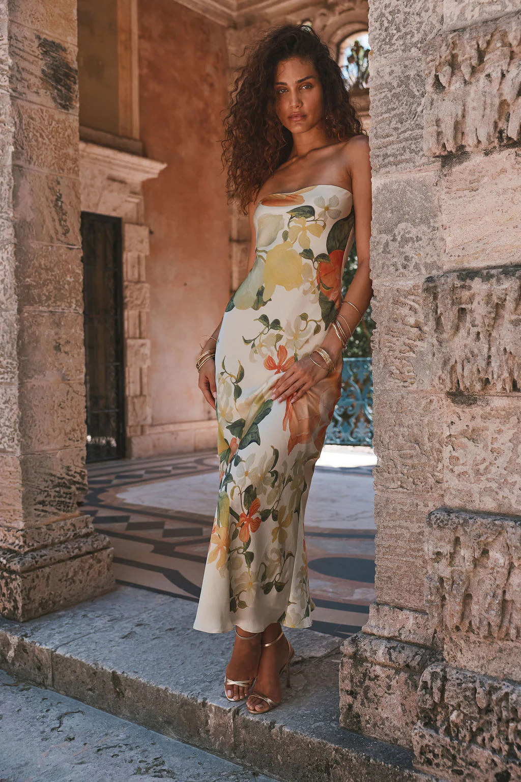 Camille Floral Strapless Maxi Dress - Image 7