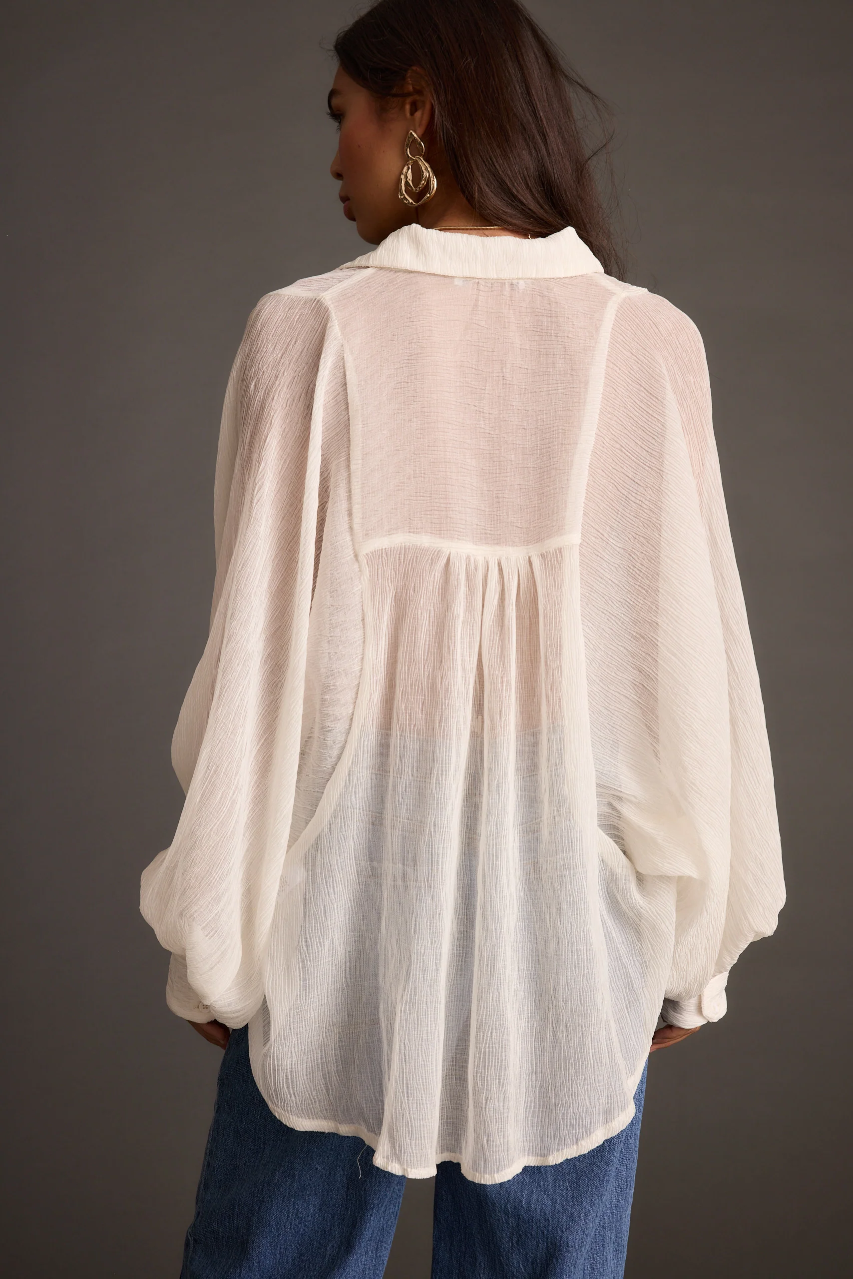 Claudia Ivory Oversized Blouse - Image 10