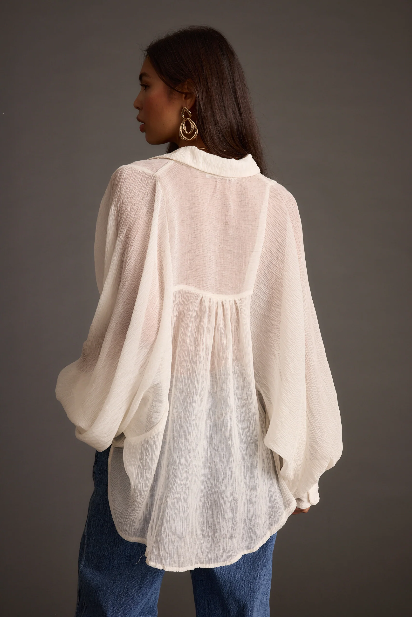 Claudia Ivory Oversized Blouse - Image 11