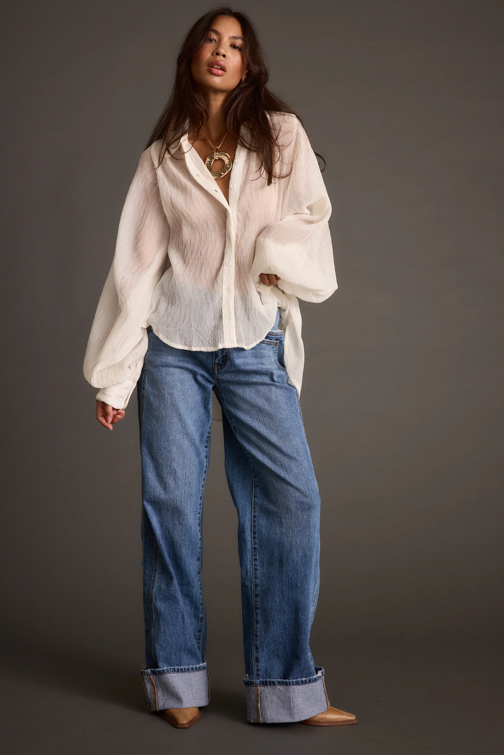 Claudia Ivory Oversized Blouse - Image 4