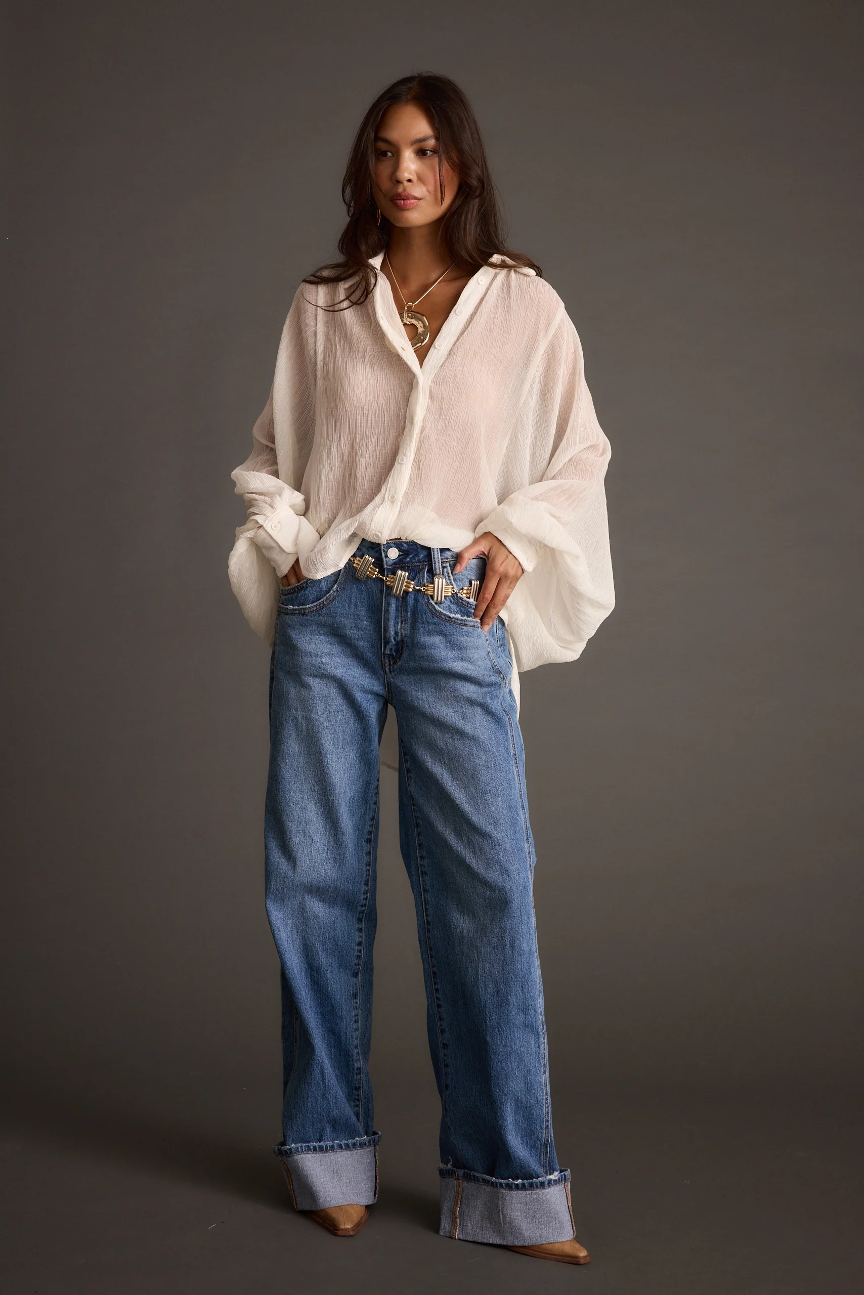 Claudia Ivory Oversized Blouse - Image 6