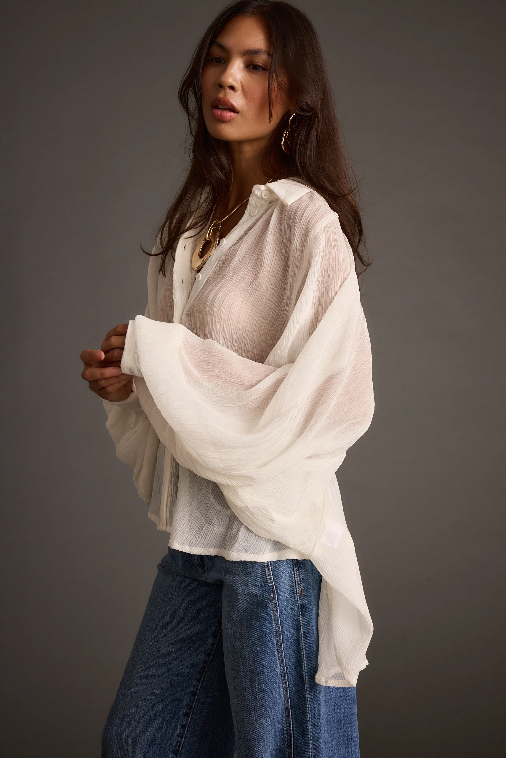 Claudia Ivory Oversized Blouse - Image 9