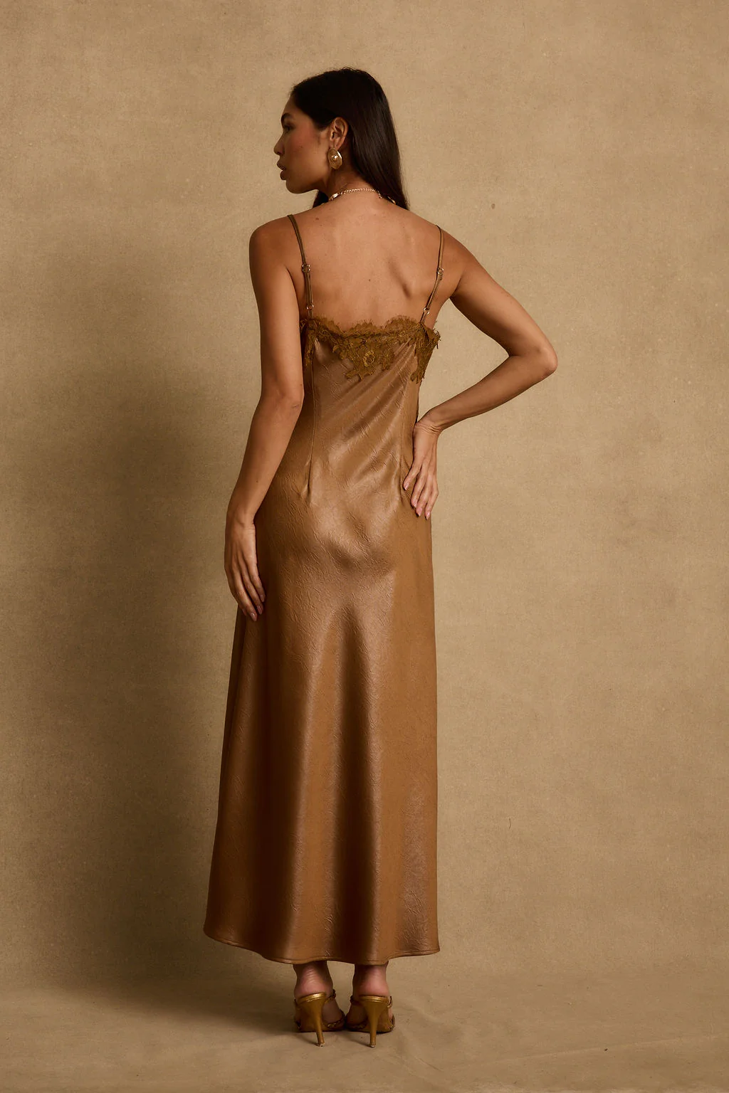 Cordon Bronze Satin Maxi Dress - Image 2