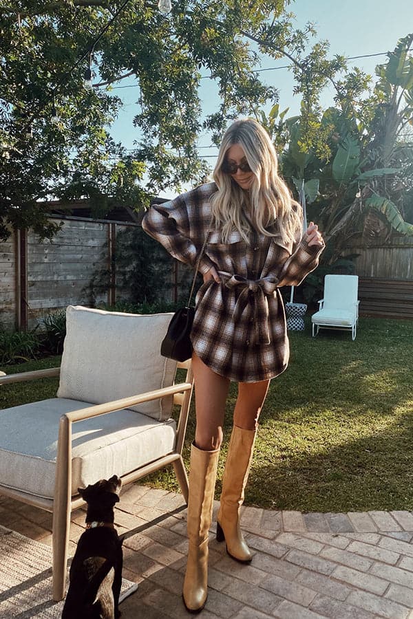 Crosby Brown Plaid Dress - Image 6