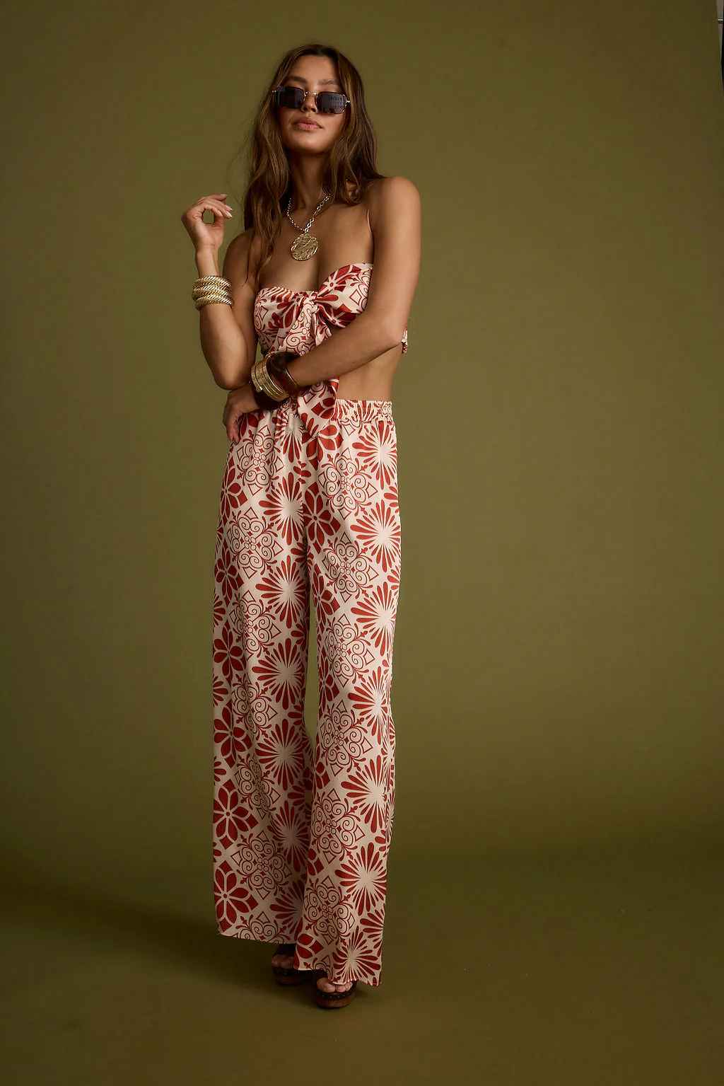 Cubana Rust Satin Pants - Image 2