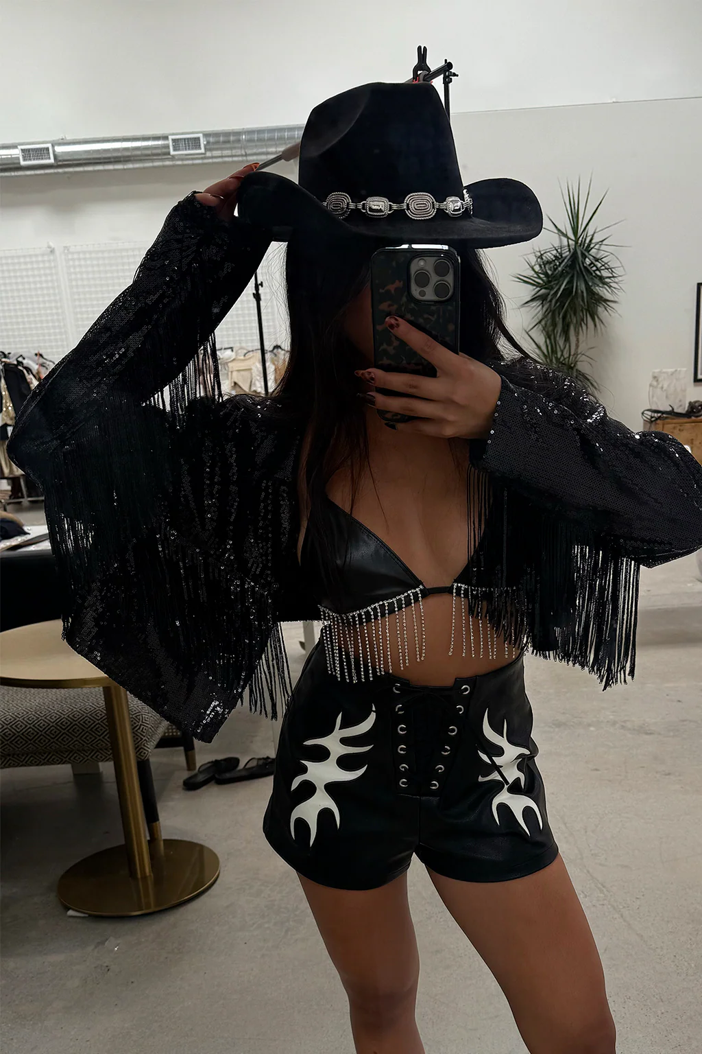 Danica Black Vegan Leather Shorts - Image 4