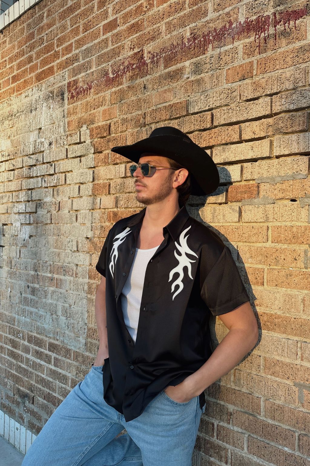 Danica Mens Black Button Up Top - Image 2