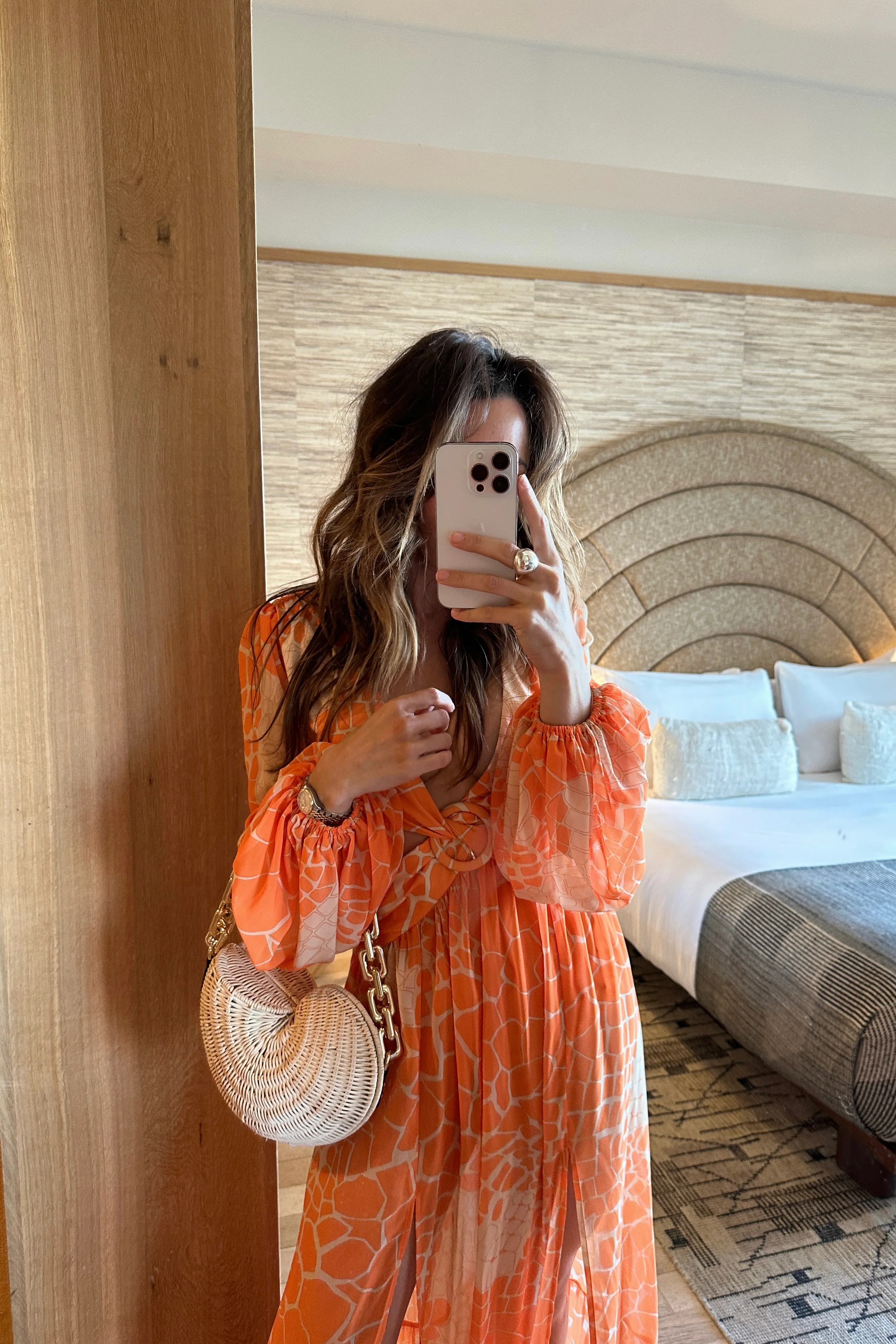 Daphnie Orange Maxi Dress - Image 13