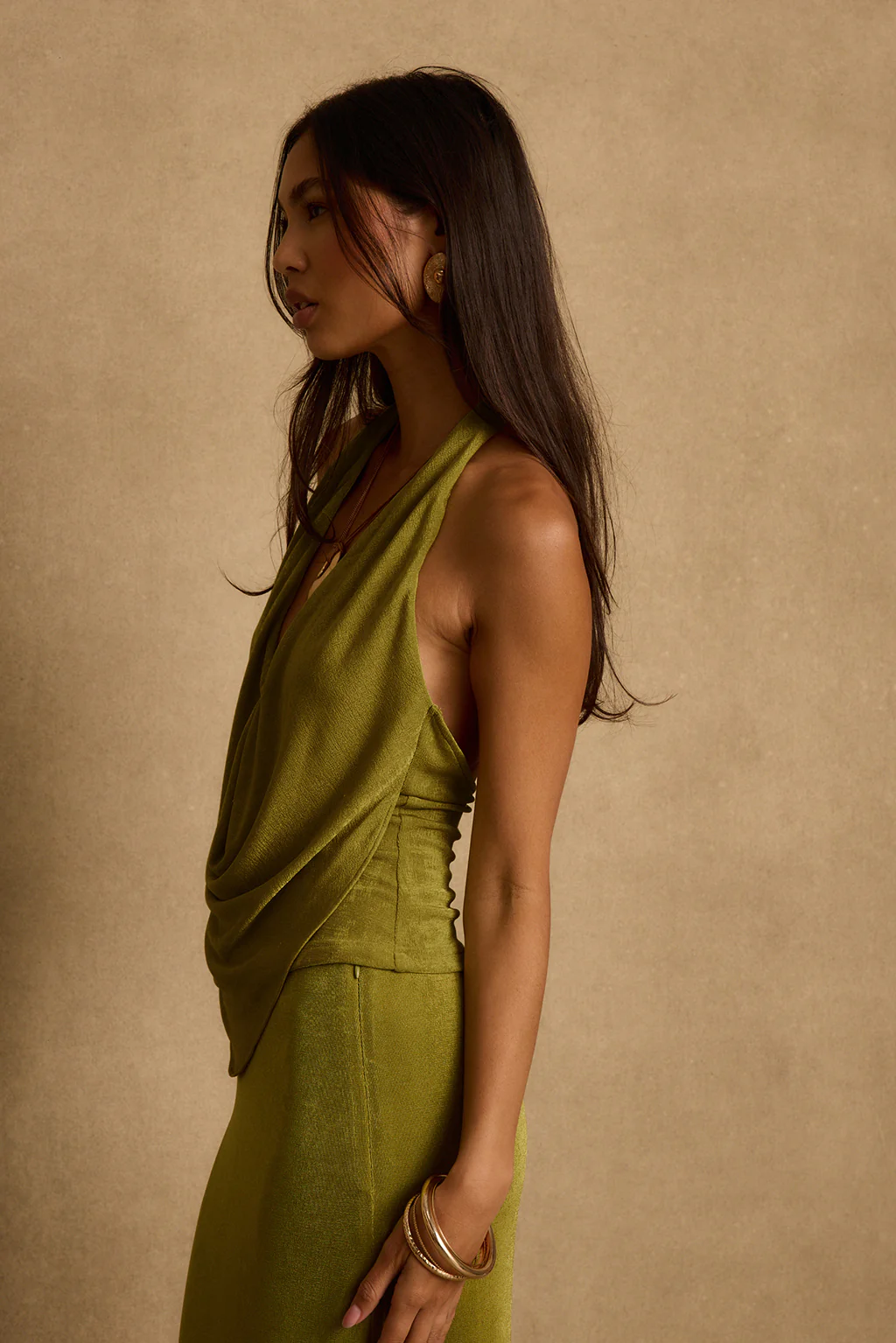 Eliana Chartreuse Halter Top - Image 4