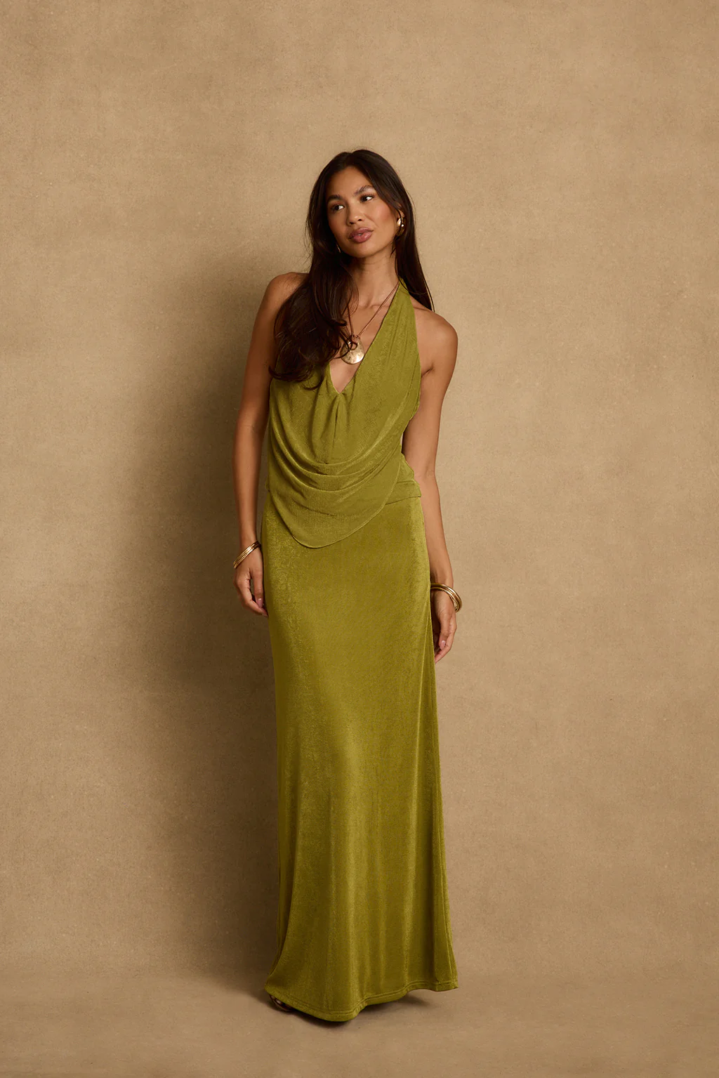 Eliana Chartreuse Maxi Skirt - Image 3