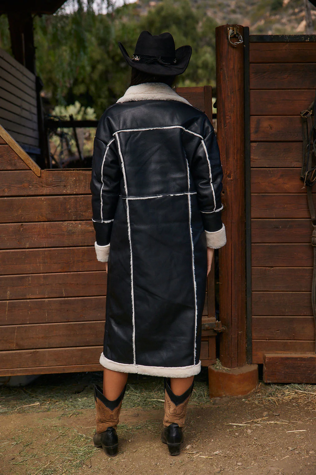 Eliza Black and Sherpa Long Coat - Image 9