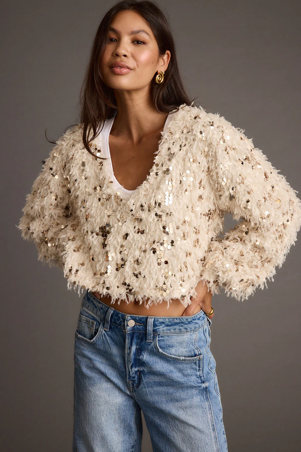 Fallon Sequin Long Sleeve Top
