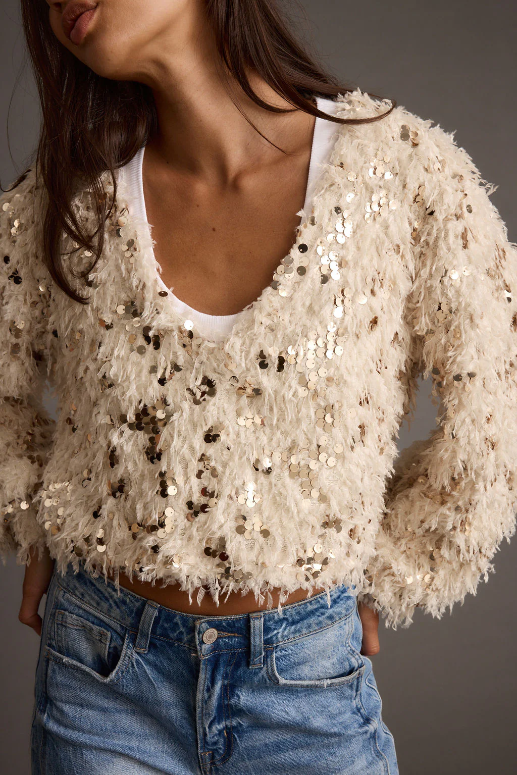 Fallon Sequin Long Sleeve Top - Image 3