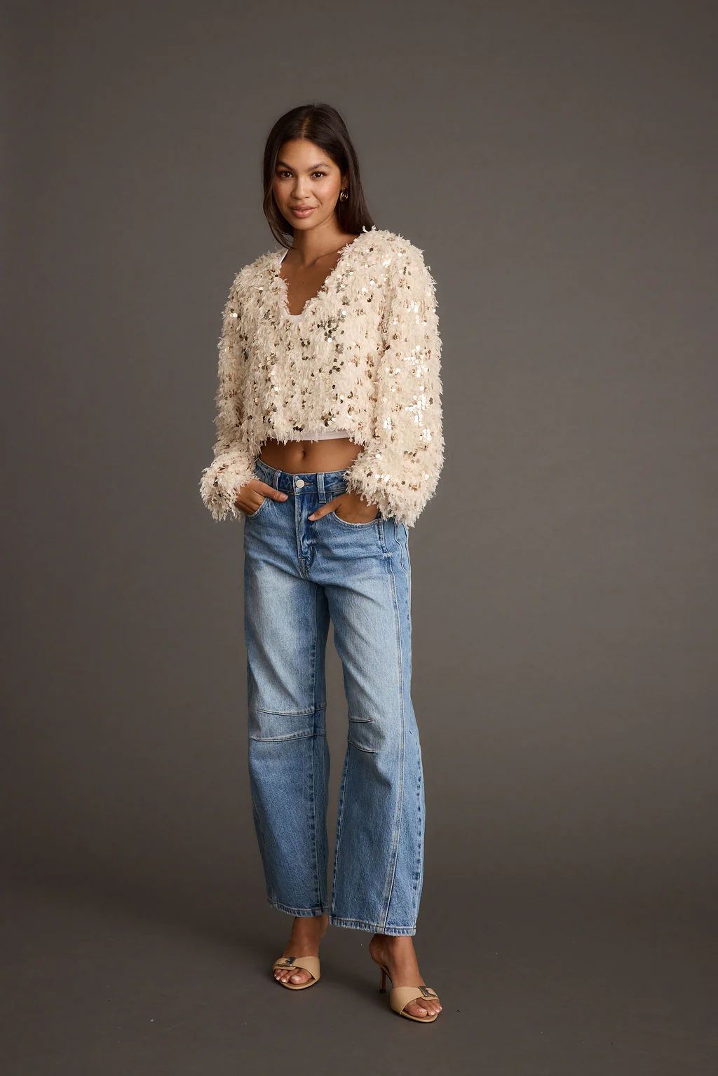 Fallon Sequin Long Sleeve Top - Image 5
