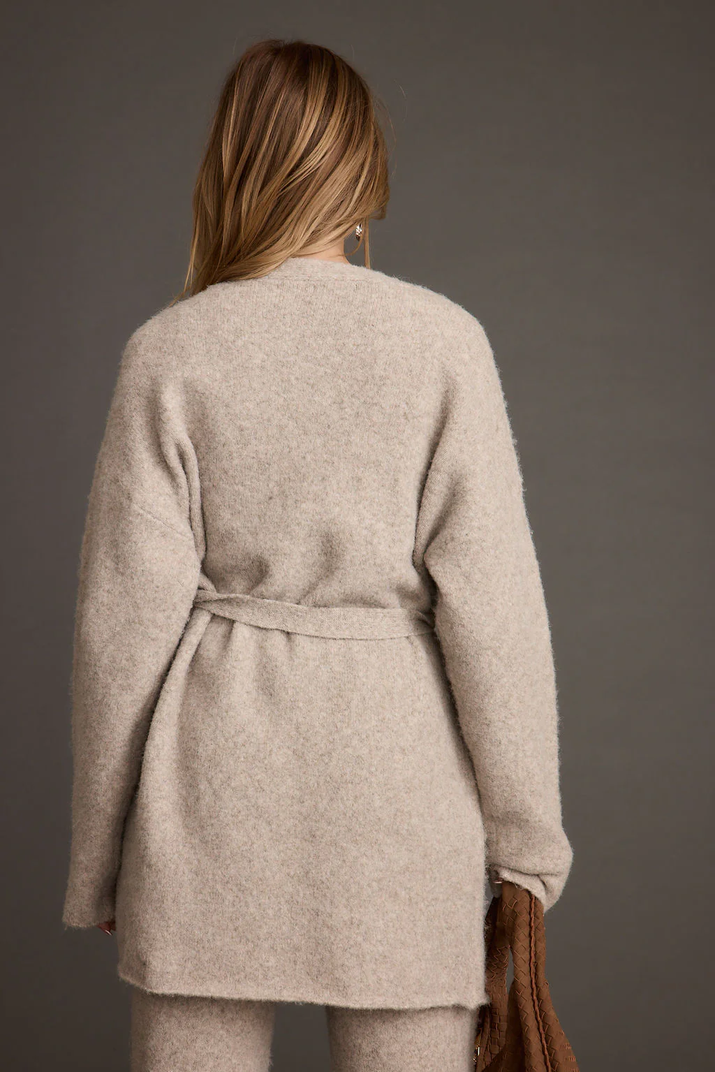 Finley Oatmeal Belted Cardigan - Image 2