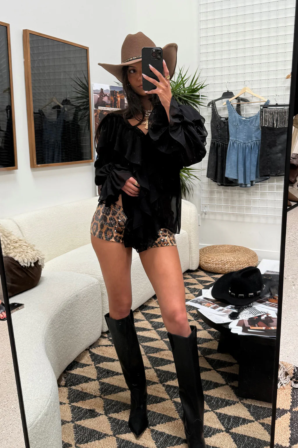 Harlow Black Ruffle Blouse - Image 8