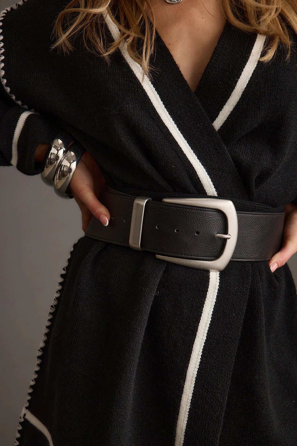 Jasper Black And Silver Statement Belt - Image 2