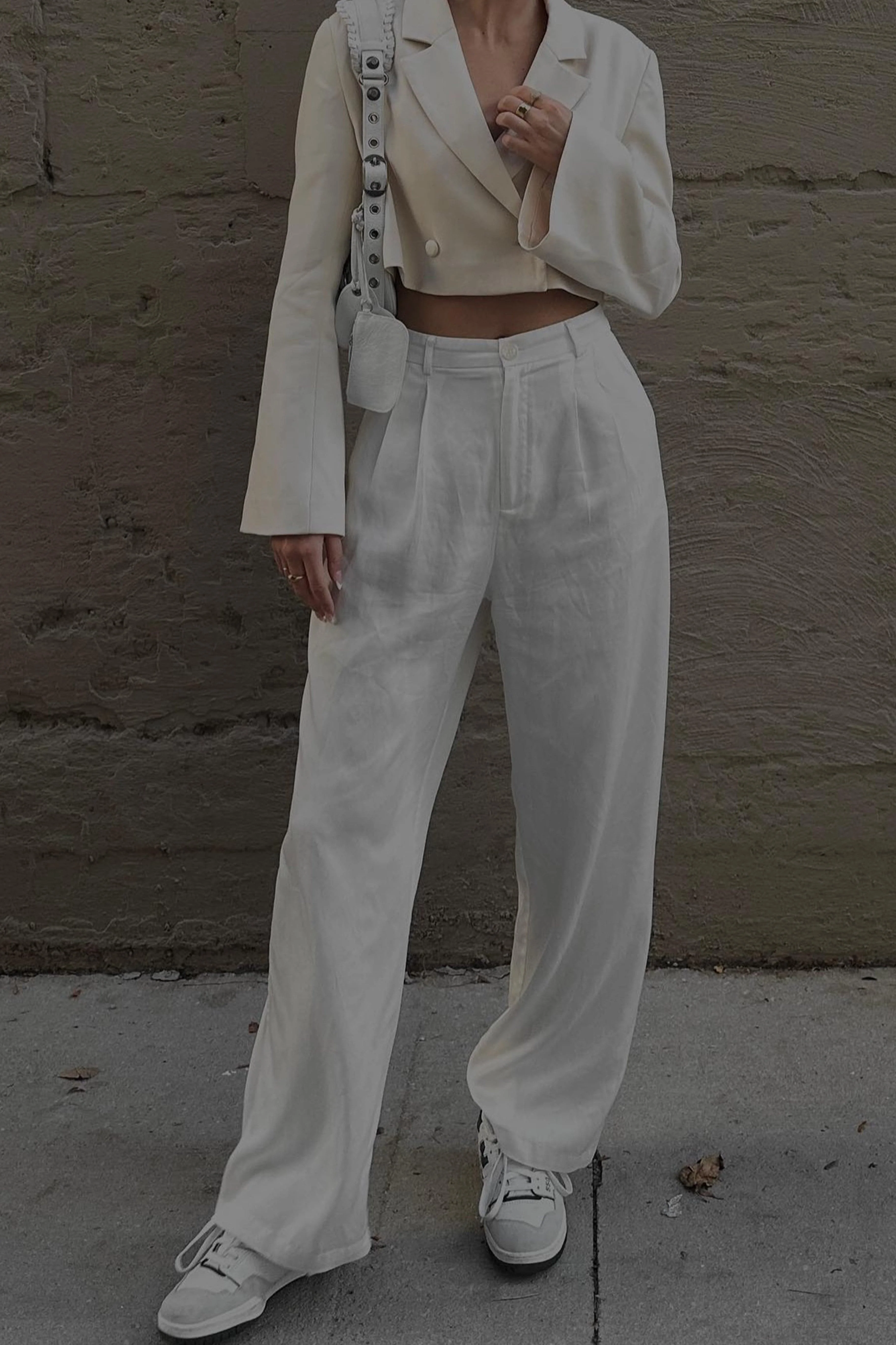 Jaxon White Wide Leg Trousers - Image 7