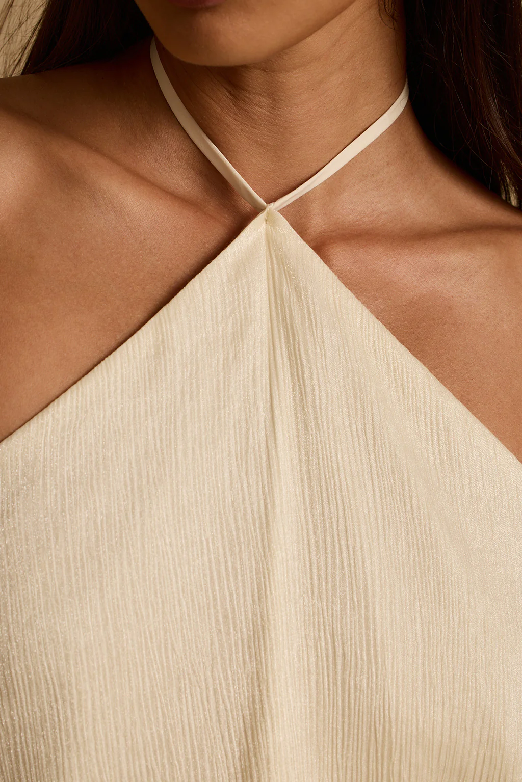 Lennox Cream Halter Mini Dress - Image 6
