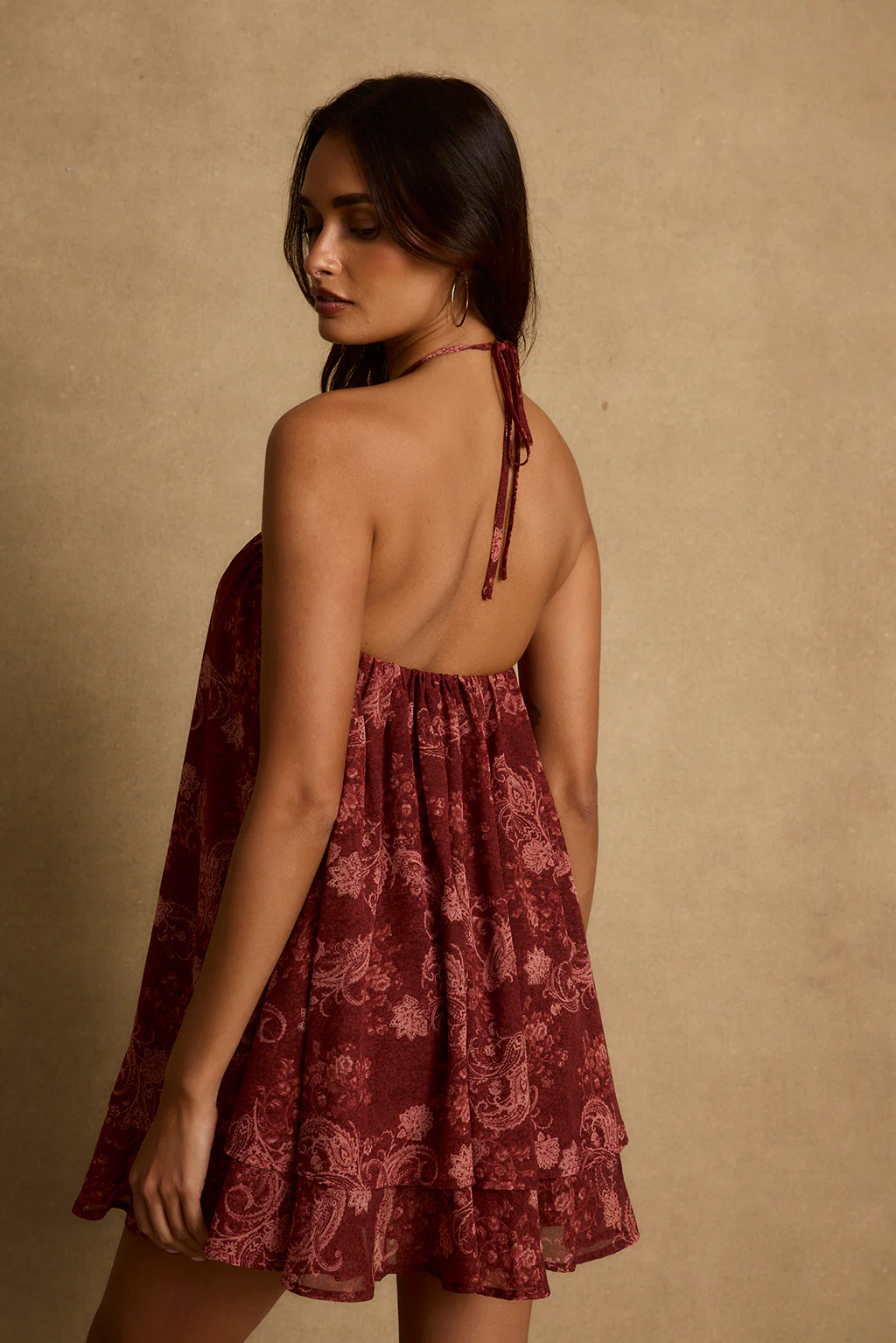 Mariana Mulberry Paisley Mini Dress - Image 3