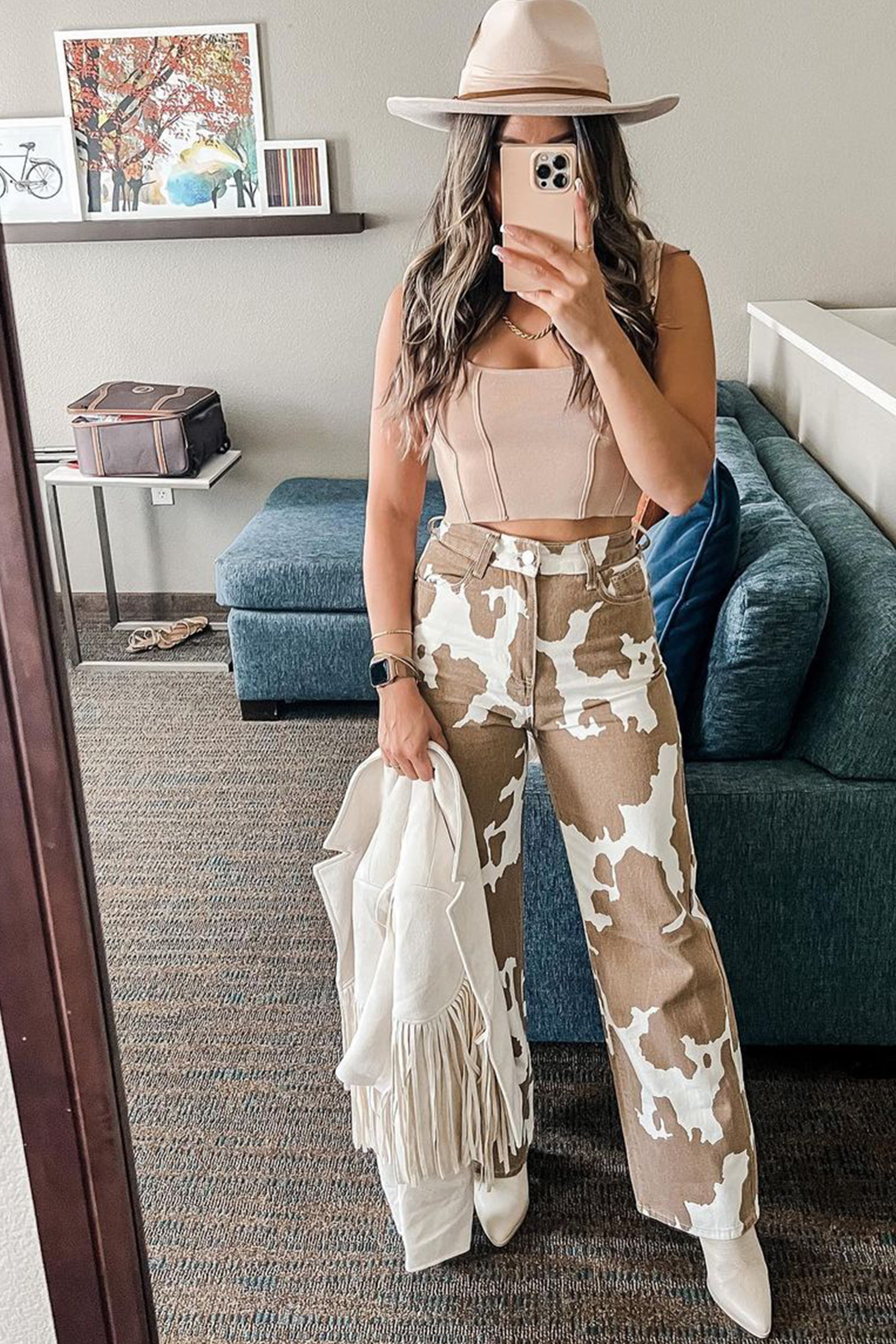 Midland Cow Print Jeans - Image 3