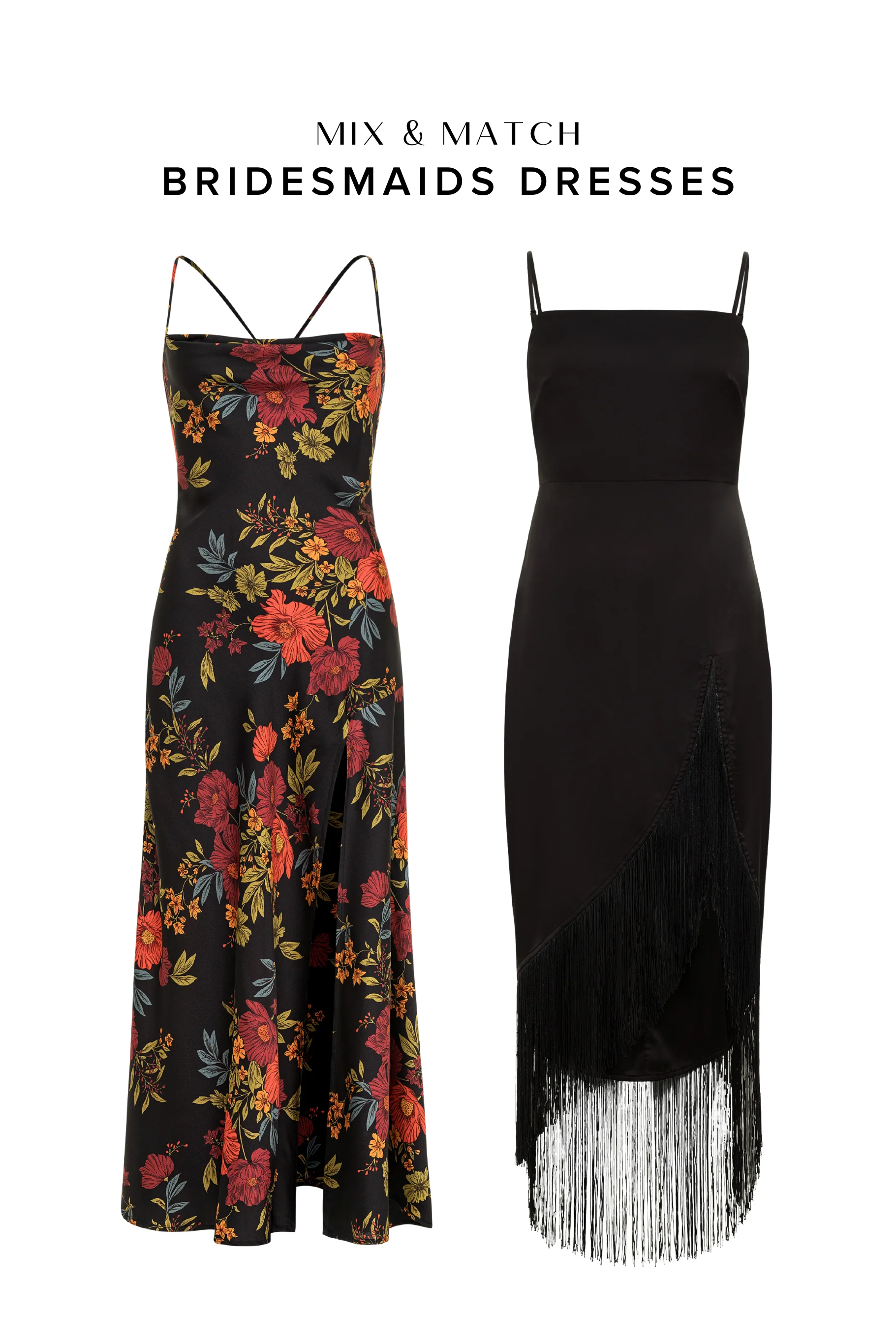 Monet Black Fringe Satin Maxi Dress - Image 9