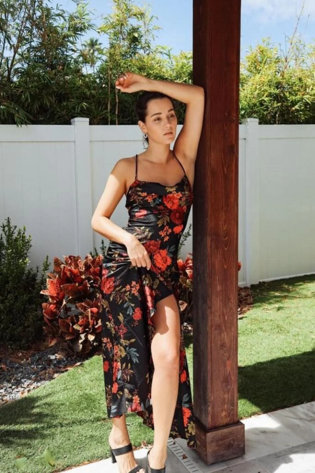 Natalia Black Floral Maxi Dress - Image 7