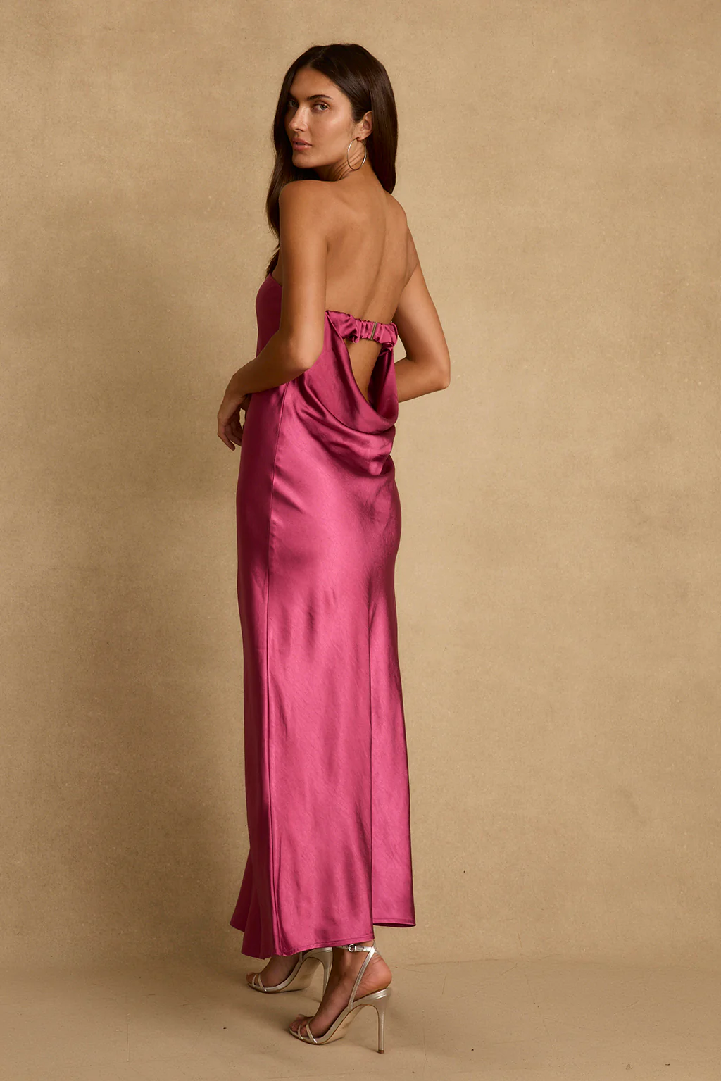 Natalia Fuschia Strapless Maxi Dress - Image 2