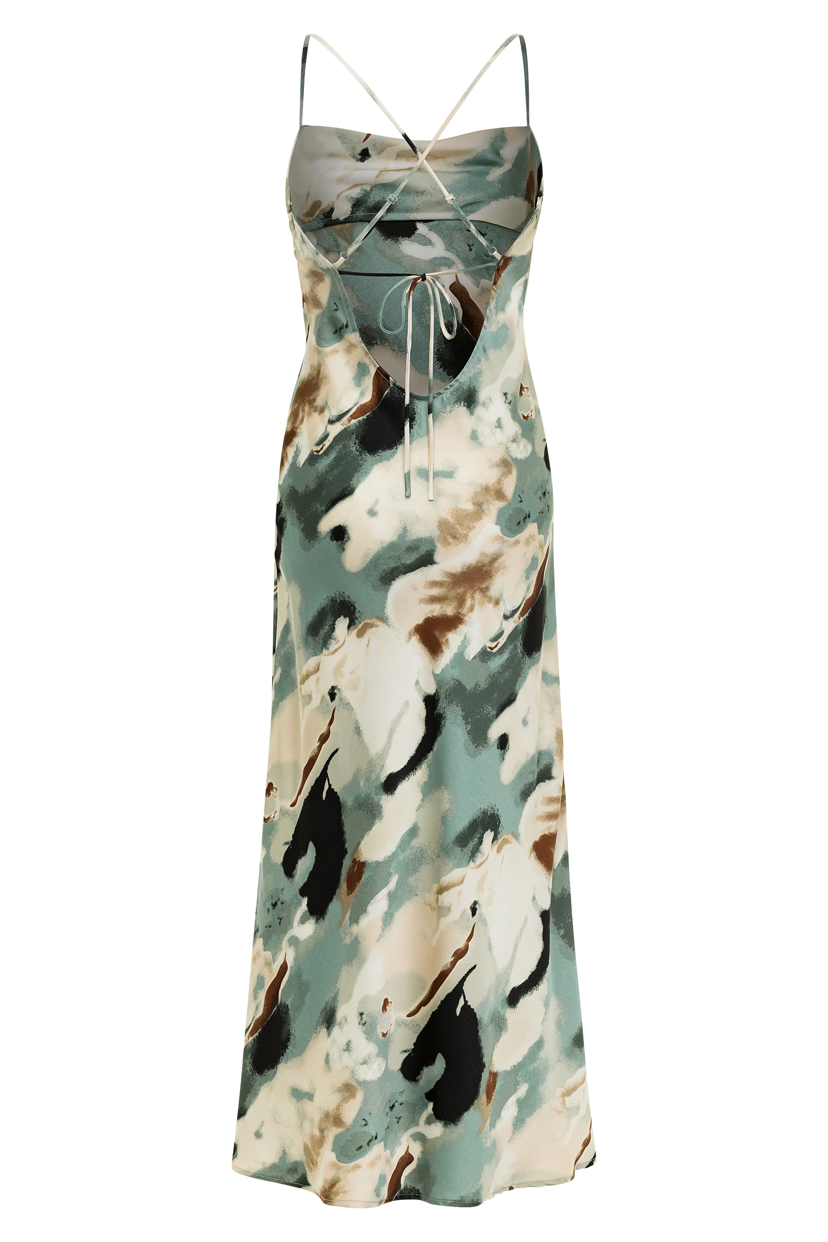 Natalia Watercolor Satin Maxi Dress - Image 9