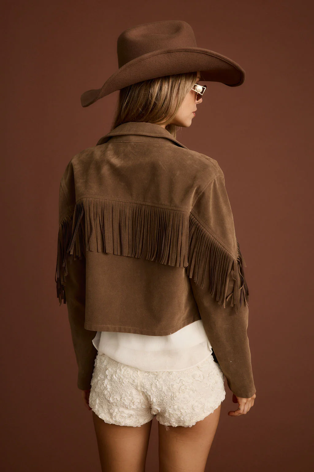 Nirvana Brown Vegan Suede Jacket - Image 4