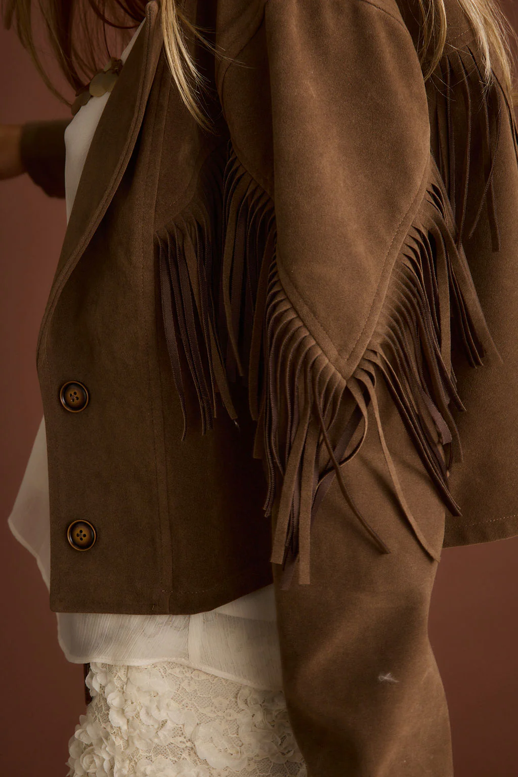 Nirvana Brown Vegan Suede Jacket - Image 8