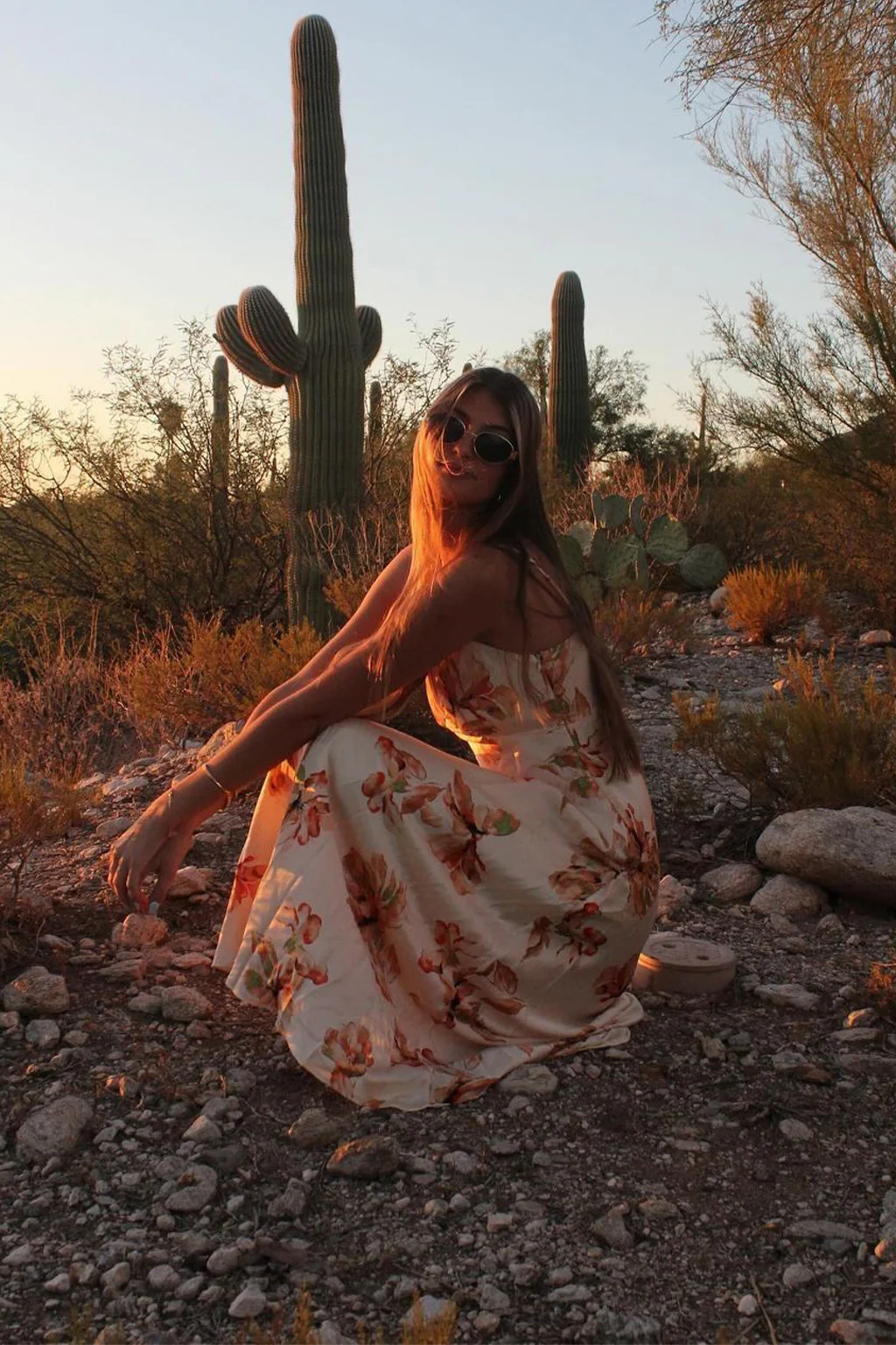 Palma Cream Floral Maxi Dress - Image 5