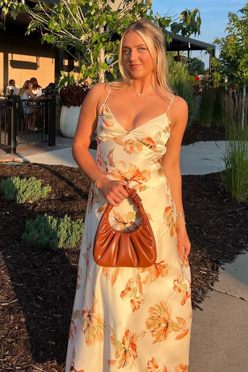 Palma Cream Floral Maxi Dress - Image 6
