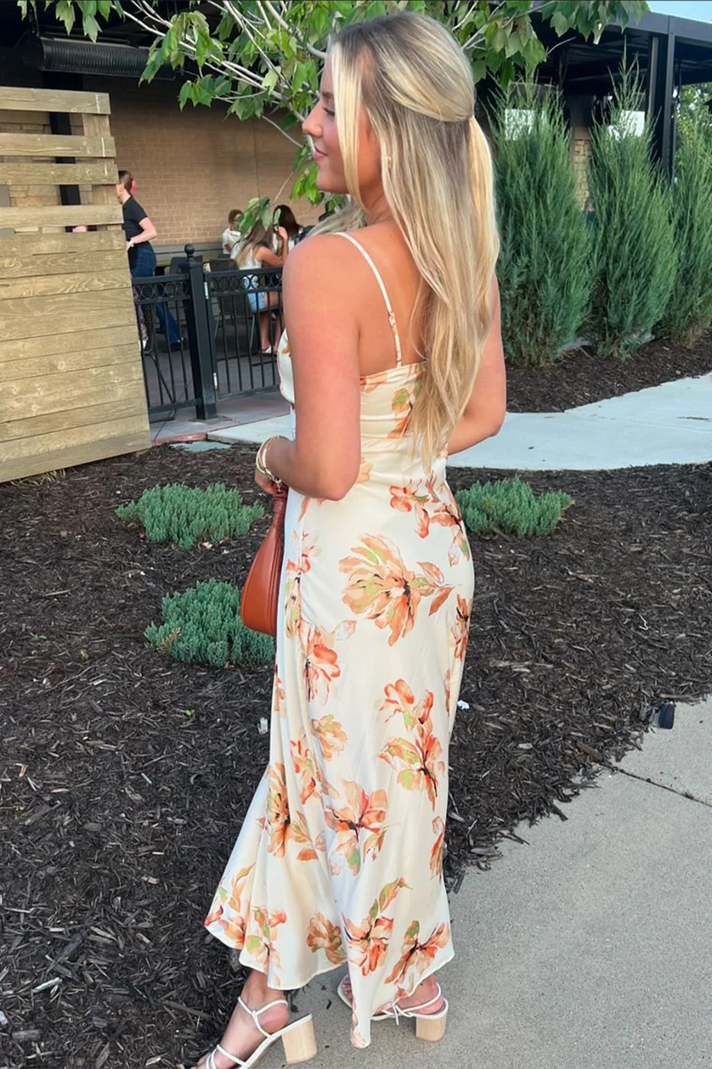 Palma Cream Floral Maxi Dress - Image 9